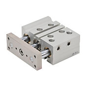 Пневматический цилиндр: двойной направляющий стержень, диаметр отверстия 20 мм, ход 20 мм (PN# E20M020MD-M)