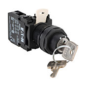 Селекторный переключатель: фиксированный, 22 мм, 2-полюсный, с ключом (артикул № E22KB53A)