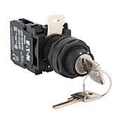 Селекторный переключатель: с пружинным возвратом справа, 22 мм, 2-позиционный, с ключом (PN# E22KB62A)