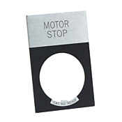 Табличка с легендой: 'MOTOR STOP' (PN # E22NS82)