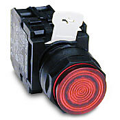 Кнопка 22 мм: без фиксации, красная (PN# E22TB2X10B)