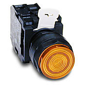 Кнопка 22 мм: без фиксации, желтая (PN# E22TB9X10A)