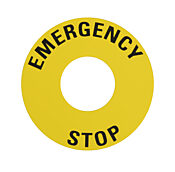 Увеличенная табличка с надписью: «АВАРИЙНАЯ ОСТАНОВКА» (PN # ECX1651)