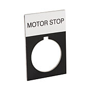 Табличка с надписями: 'MOTOR STOP' (PN# ECX1670A-B23)