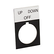 Табличка с легендой: «ВВЕРХ ВЫКЛ ВНИЗ» (PN# ECX1670A-B49)
