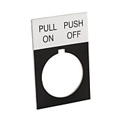 Табличка с легендой: «PULL ON PUSH OFF» (PN# ECX1670A-B50)