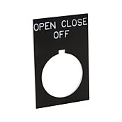 Табличка с легендой: «ОТКРЫТЬ ВЫКЛ. ЗАКРЫТЬ» (PN# ECX1670-B48)
