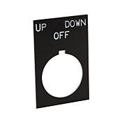 Табличка с легендой: «ВВЕРХ ВЫКЛ ВНИЗ» (PN# ECX1670-B49)