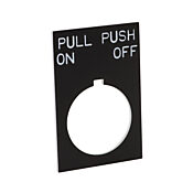 Табличка с легендой: 'PULL ON PUSH OFF' (PN# ECX1670-B50)