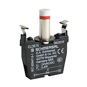 Клеммная колодка освещения: встроенный светодиод, красный, 24 В перем./пост. тока (PN# ELDE.NRT24)