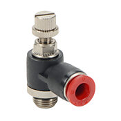Пневматический вставной фитинг: 2 шт/уп, коленчатый регулирующий клапан (PN# FVR6M-18G)