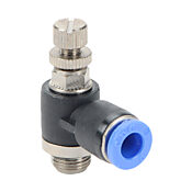 Пневматический быстроразъемный фитинг: 2 шт/уп, коленчатый регулирующий клапан (PN# FVS6M-18G)