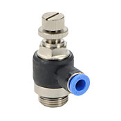 Пневматический быстроразъемный фитинг: 2 шт/уп, коленчатый регулирующий клапан (PN# FVS6M-38G)