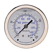 Механический манометр: от 0 до 200 фунтов на кв. дюйм изб./от 0 до 1400 кПа (PN# G25-SL200-4CS)