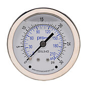 Механический манометр: от 0 до 30 фунтов на кв. дюйм изб./от 0 до 210 кПа (PN# G25-SL30-4CS)