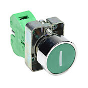 Кнопка 22 мм: без фиксации, зеленая, IP65 (PN# GCX1107)