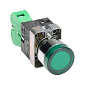 Кнопка 22 мм: без фиксации, зеленая, IP65 (PN# GCX1202-120L)