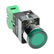 Кнопка 22 мм: без фиксации, зеленая, IP65 (PN# GCX1202-24L)