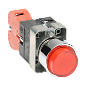 Кнопка 22 мм: без фиксации, красная, IP65 (PN# GCX1211-24L)