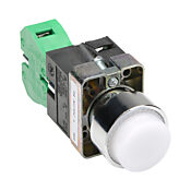 Кнопка 22 мм: без фиксации, белая, IP65 (PN# GCX1216-24L)