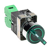 Селекторный переключатель: пружинный возврат справа, 22 мм, 2-позиционный, ручка управления (PN# GCX1242-24L)