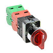 Селекторный переключатель: с пружинным возвратом в центр, 22 мм, 3-позиционный, рукоятка (PN# GCX1281-24L)