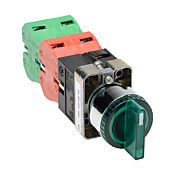 Селекторный переключатель: с пружинным возвратом в центр, 22 мм, 3-позиционный, рукоятка (PN# GCX1282-24)