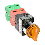 Селекторный переключатель: с пружинным возвратом в центр, 22 мм, 3-позиционный, рукоятка (PN# GCX1283-120L)