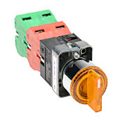 Селекторный переключатель: с пружинным возвратом в центр, 22 мм, 3-позиционный, рукоятка (PN# GCX1283-24L)