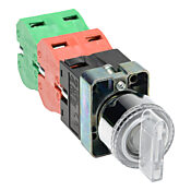 Селекторный переключатель: с пружинным возвратом в центр, 22 мм, 3-позиционный, рукоятка (PN# GCX1285-24L)