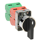 Селекторный переключатель: пружинный возврат в центр, 22 мм, 3-позиционный, рычажный привод (PN# GCX1380-22)