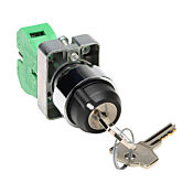 Селекторный переключатель: с пружинным возвратом справа, 22 мм, 2-позиционный, с ключом (PN# GCX1430)