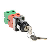 Селекторный переключатель: фиксированный, 22 мм, 3-позиционный, с ключом (PN# GCX1470-22)