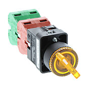 Селекторный переключатель: фиксированный, 22 мм, 3-позиционный, кнопочный (PN# GCX3263-120L)