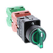 Селекторный переключатель: с пружинным возвратом в центр, 22 мм, 3-позиционный, рукоятка (PN# GCX3282-120L)