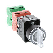 Селекторный переключатель: с пружинным возвратом в центр, 22 мм, 3-позиционный, рукоятка (PN# GCX3285-120L)