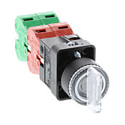 Селекторный переключатель: с пружинным возвратом в центр, 22 мм, 3-позиционный, рукоятка (PN# GCX3285-24L)