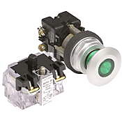 Кнопка 30 мм: нажмите для блокировки, потяните для сброса, зеленая (PN# HT8FBGBV3)