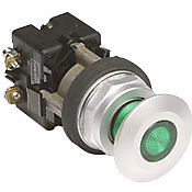 Кнопка 30 мм: нажмите для блокировки, потяните для сброса, зеленая (PN# HT8FBGF3)