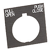 Табличка с легендой: 'PULL OPEN PUSH CLOSE' (PN # HT8PP8)