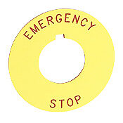 Табличка с легендой: «АВАРИЙНАЯ ОСТАНОВКА» (PN # HT8RP79)