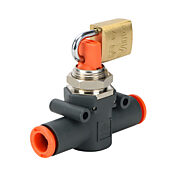 Пневматический быстроразъемный фитинг: встроенный ручной запорный клапан (PN# HVU516-3L)