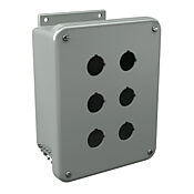 Корпус кнопки: 8 x 6 x 4 дюйма, настенное крепление, полиэстер, армированный стекловолокном (PN# HW-N4X6PBW)