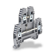 Винтовая двухуровневая проходная клеммная колодка: 20 шт/уп, серые, 26-10 AWG (PN# KN-D10DR1)