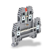 Винтовая двухуровневая проходная клеммная колодка: 20 шт/уп, серые, 26-10 AWG (PN# KN-D10LED-110DC)