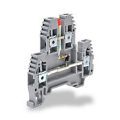 Винтовая двухуровневая проходная клеммная колодка: 20 шт/уп, серые, 26-10 AWG (PN# KN-D10LED-24AC)