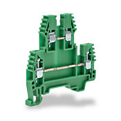 Винтовая двухуровневая проходная клеммная колодка: 100 шт/уп, зеленые, 26-12 AWG (PN# KN-D12GRN)