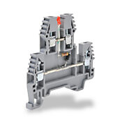 Винтовая двухуровневая проходная клеммная колодка: 20 шт/уп, серые, 26-12 AWG (PN# KN-D12LED-24AC)