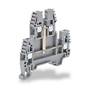 Винтовая двухуровневая проходная клеммная колодка: 20 шт/уп, серые, 26-12 AWG (PN# KN-D12X)