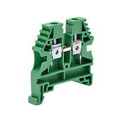 Винтовая одноуровневая проходная клеммная колодка: 25 шт/уп, зеленые, 26-10 AWG (PN# KN-T10GRN-25)